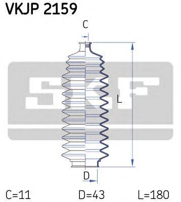 Комплект пылника, рулевое управление SKF VKJP2159