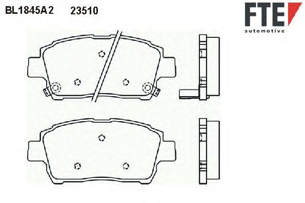 Комплект тормозных колодок, дисковый тормоз FTE BL1845A2