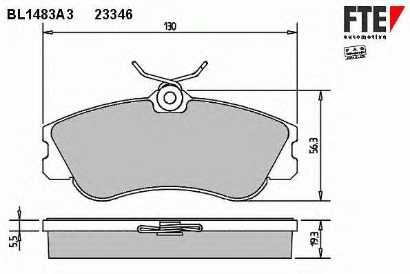 Комплект тормозных колодок, дисковый тормоз FTE BL1483A3