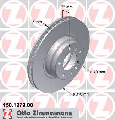 Тормозной диск ZIMMERMANN 150127900