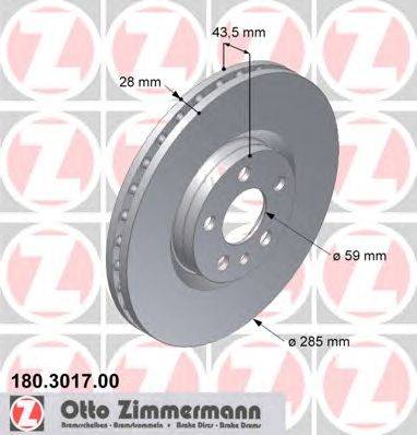 Тормозной диск ZIMMERMANN 180301700