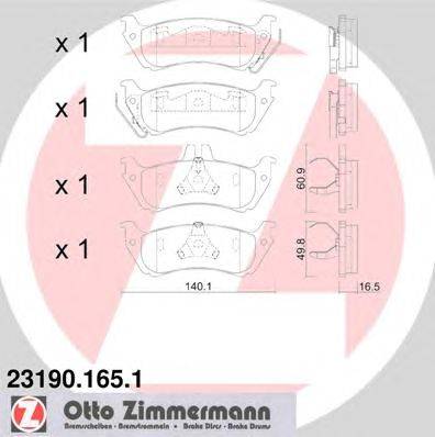 Комплект тормозных колодок, дисковый тормоз ZIMMERMANN 23718