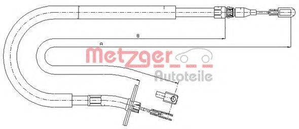 Трос, стояночная тормозная система METZGER 10.9879