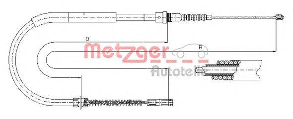 Трос, стояночная тормозная система METZGER 11.6023