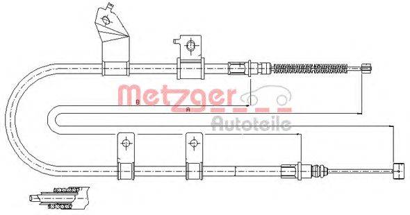 Трос, стояночная тормозная система METZGER 17.3504