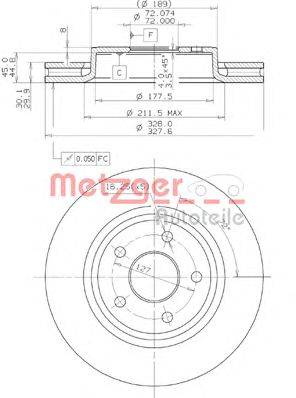 Тормозной диск METZGER 25086