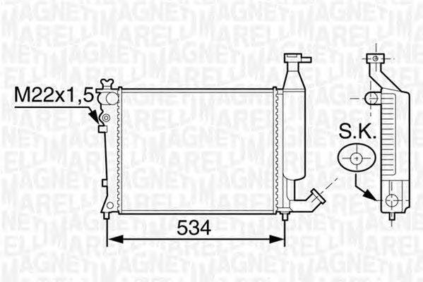 Радиатор, охлаждение двигателя MAGNETI MARELLI 350213117700