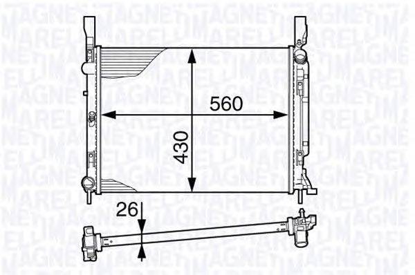 Радиатор, охлаждение двигателя MAGNETI MARELLI 350213142400