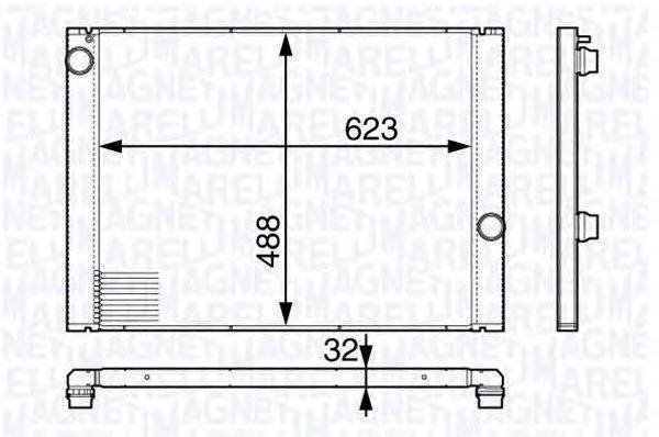 Радиатор, охлаждение двигателя MAGNETI MARELLI 350213142900