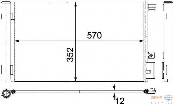 Конденсатор, кондиционер BEHR HELLA SERVICE 8FC 351 304-261