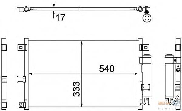 Конденсатор, кондиционер BEHR HELLA SERVICE 8FC 351 304-741