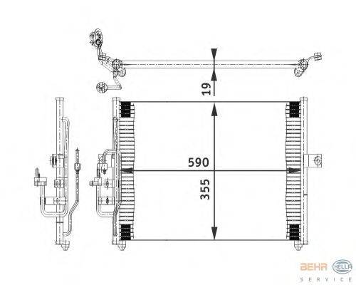 Конденсатор, кондиционер BEHR HELLA SERVICE 8FC 351 318-011