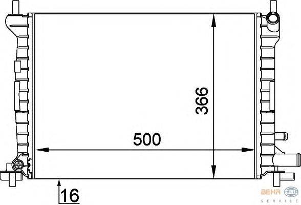 Радиатор, охлаждение двигателя BEHR HELLA SERVICE 8MK376714061