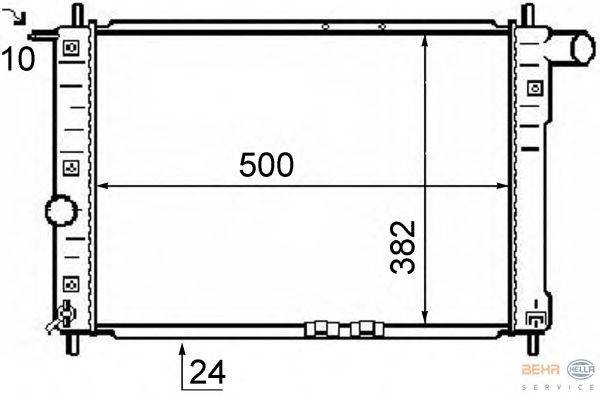 Радиатор, охлаждение двигателя BEHR HELLA SERVICE 8MK 376 726-501