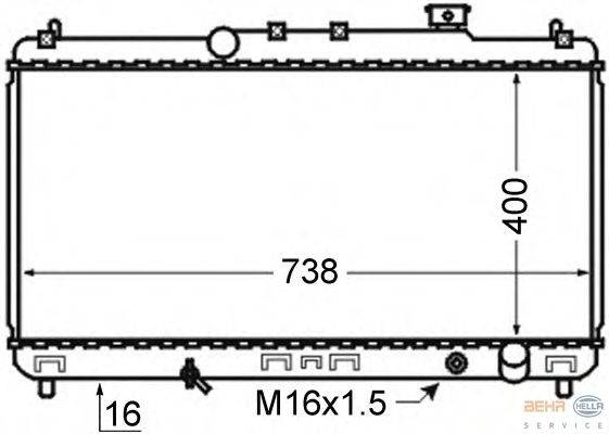 Радиатор, охлаждение двигателя BEHR HELLA SERVICE 8MK 376 726-671