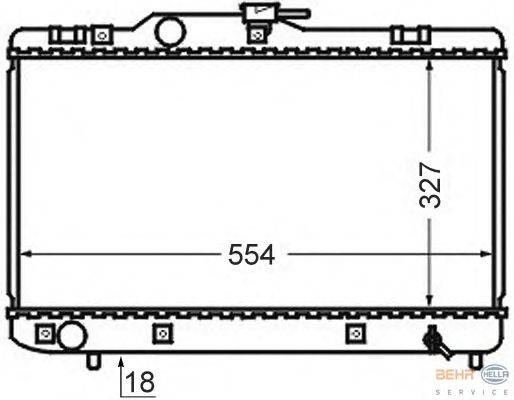 Радиатор, охлаждение двигателя BEHR HELLA SERVICE 8MK 376 727-701