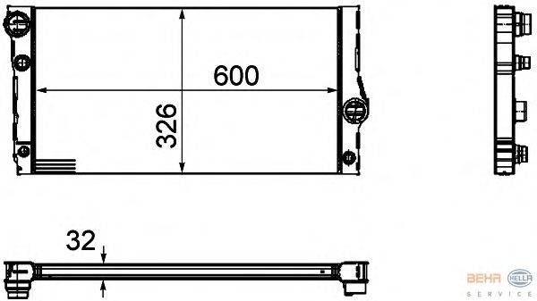 Радиатор, охлаждение двигателя BEHR HELLA SERVICE 8MK 376 755-381