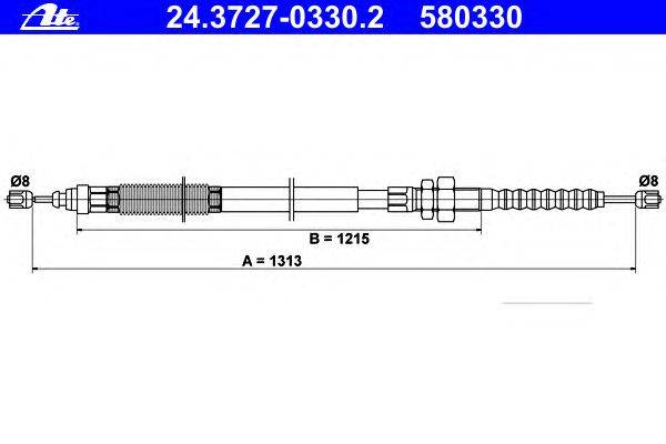 Трос, стояночная тормозная система ATE 24.3727-0330.2