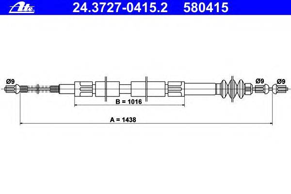 Трос, стояночная тормозная система ATE 24.3727-0415.2