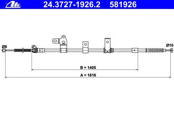 Трос, стояночная тормозная система ATE 24.3727-1926.2