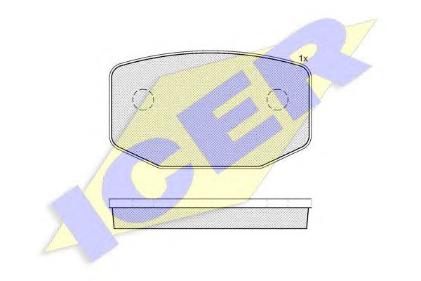 Комплект тормозных колодок, дисковый тормоз ICER 121162