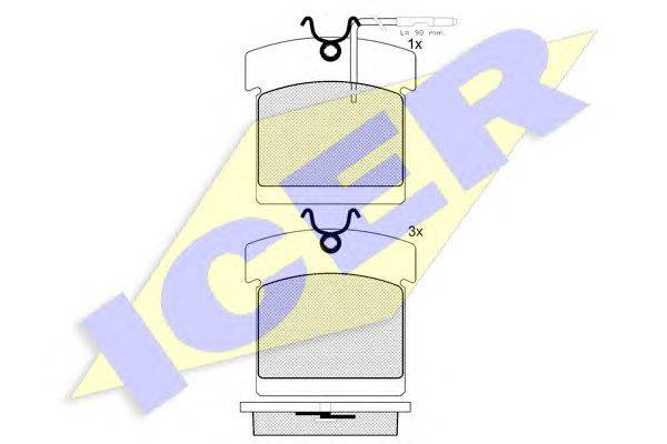 Комплект тормозных колодок, дисковый тормоз ICER 20709