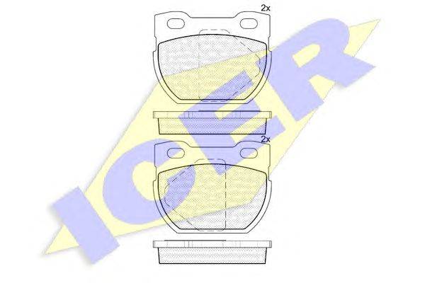 Комплект тормозных колодок, дисковый тормоз ICER 141090-201