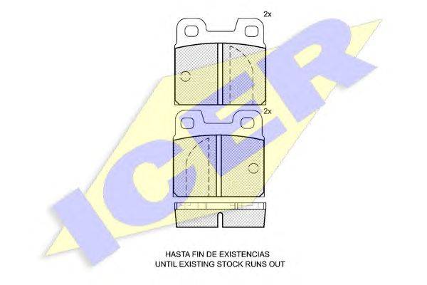 Комплект тормозных колодок, дисковый тормоз ICER 180199