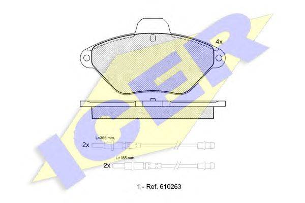 Комплект тормозных колодок, дисковый тормоз ICER 180921