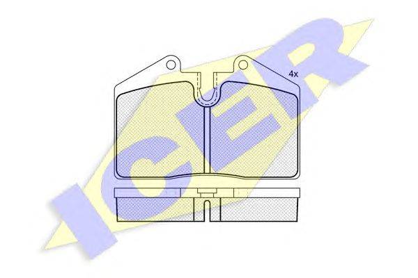 Комплект тормозных колодок, дисковый тормоз ICER 20877