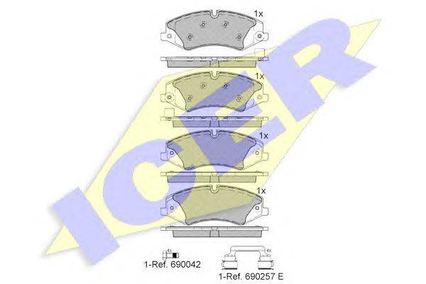 Комплект тормозных колодок, дисковый тормоз ICER 25204