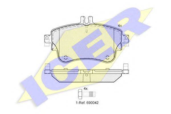 Комплект тормозных колодок, дисковый тормоз ICER 25327