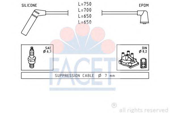 Комплект проводов зажигания FACET 4.9420