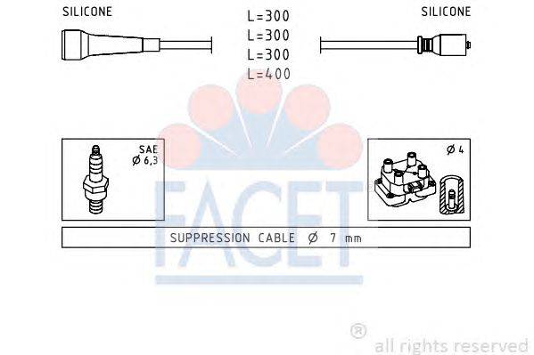 Комплект проводов зажигания FACET 49492