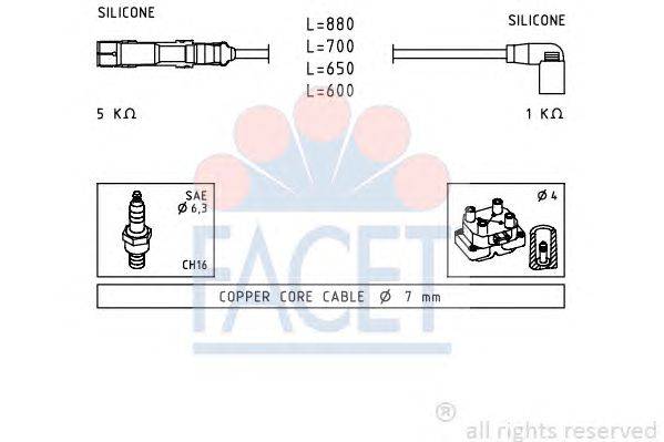 Комплект проводов зажигания FACET 4.9595