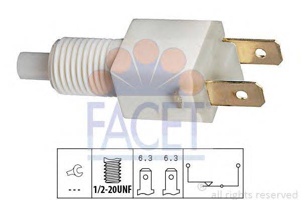 Выключатель фонаря сигнала торможения; Выключатель, привод сцепления (Tempomat) FACET 7.1034