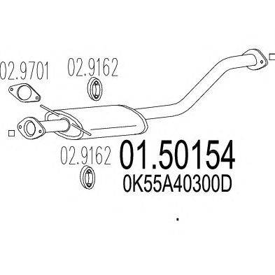 Средний глушитель выхлопных газов MTS 01.50154