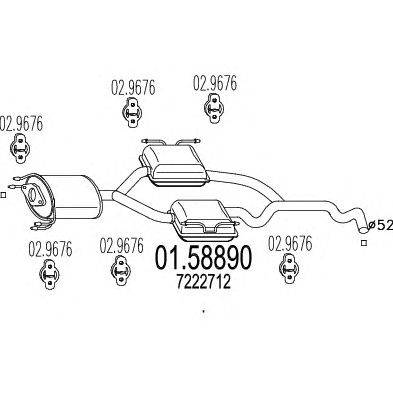 Средний глушитель выхлопных газов MTS 01.58890