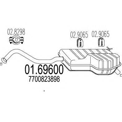 Глушитель выхлопных газов конечный TIMAX 230483