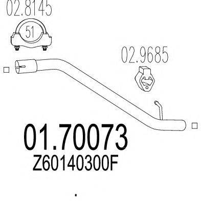 Труба выхлопного газа MTS 01.70073