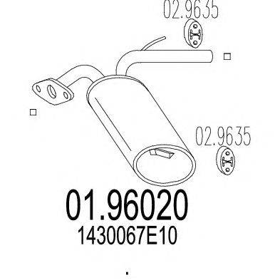 Глушитель выхлопных газов конечный MTS 01.96020