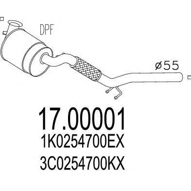 Сажевый / частичный фильтр, система выхлопа ОГ MTS 1700001