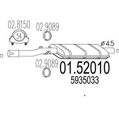 Средний глушитель выхлопных газов ROSI 05196