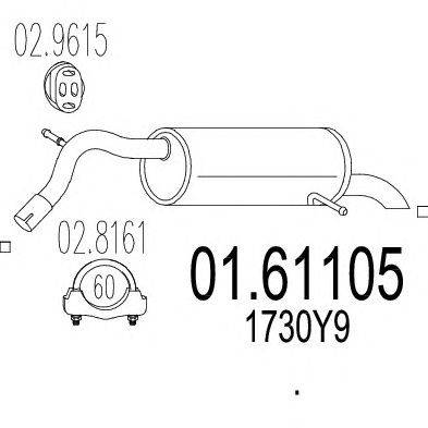 Глушитель выхлопных газов конечный MTS 01.61105
