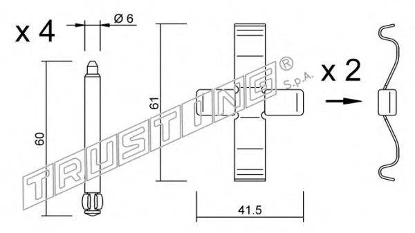 Комплектующие, колодки дискового тормоза TRUSTING KIT.085