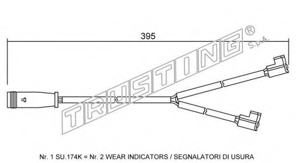 Сигнализатор, износ тормозных колодок TRUSTING SU.174K