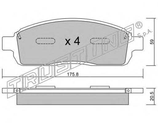 Комплект тормозных колодок, дисковый тормоз TRUSTING 876.0