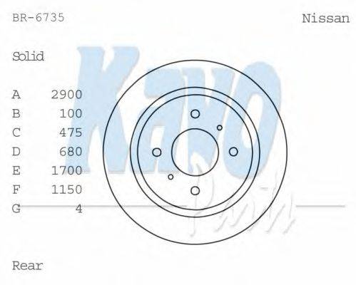 Тормозной диск KAVO PARTS BR-6735