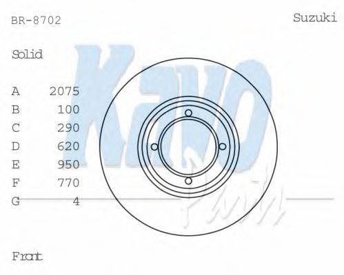 Тормозной диск KAVO PARTS BR-8702