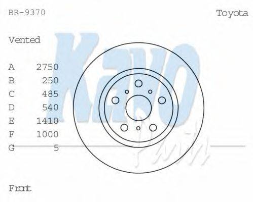 Тормозной диск KAVO PARTS BR-9370